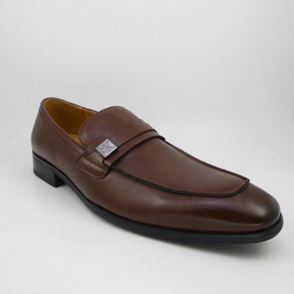 Calvin Klein Men\'s Brown Leather Dress Loafers US Size 10.5 Slip On Square Toe main image 10